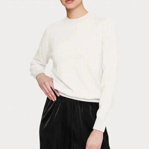 Amanda Maria ivory Crew Neck Cashmere Blend Sweater XS Minimalist